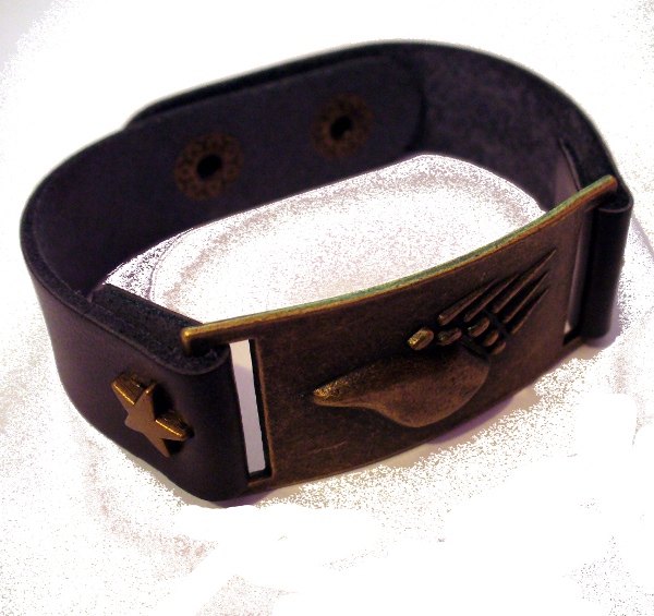Bratara imitatie piele maro Kways Gheara (JHN)