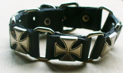 Bratara imitatie piele Iron Cross model 2