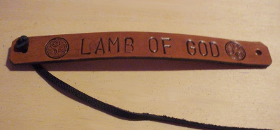 Bratara artizanat 2 cm embosata Lamb Of God