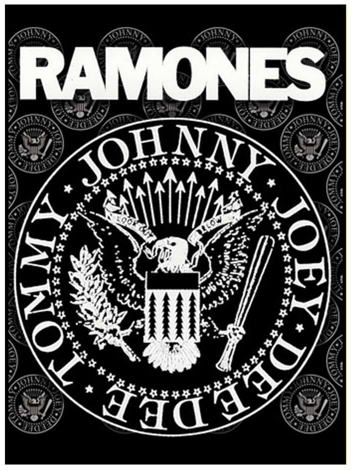 Patch RAMONES Logo Alb (patch brodat) (P-SHK)