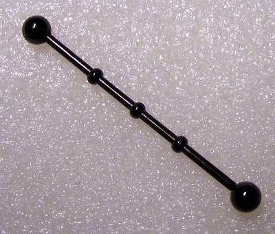 Piercing industrial negru model 3 (FTC)