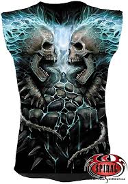 Tricou fara maneci W016M003 - FLAMING SPINE Allover