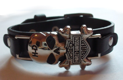 Bratara imitatie piele Skulls Factory Harley Davidson