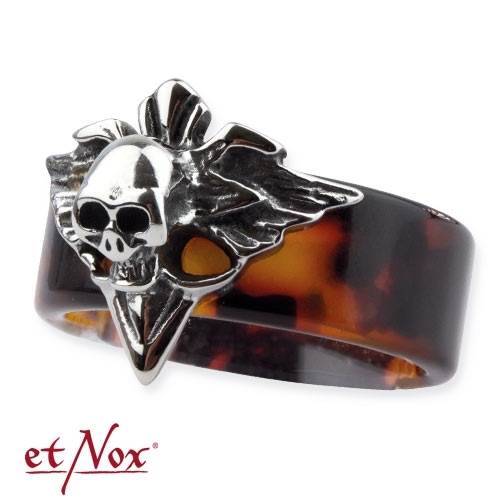 SR1101 Inel de plastic si inox - Brown Skull (SSR)