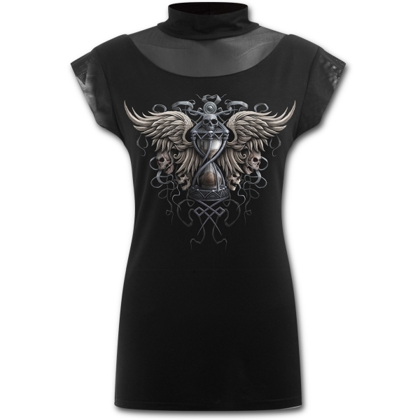 Top dama M021G064 - DARKNESS Turtle Neck Fine Mesh