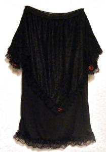 Fusta Vampirella Neagra cu Trandafiri Rosii