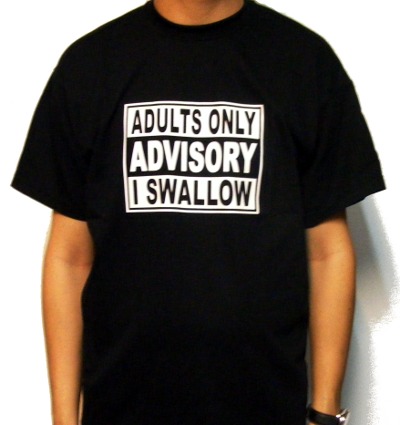 Tricou negru ADULTS ONLY ADVISORY I SWALLOW