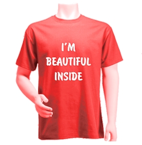 Tricou rosu I M BEAUTIFUL INSIDE
