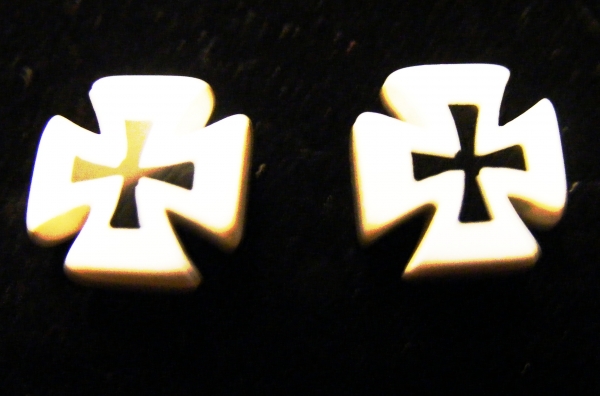 Stud Iron Cross alb/negru (FTC)