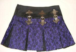 Fusta negru cu mov si dantela DS/SK/5974