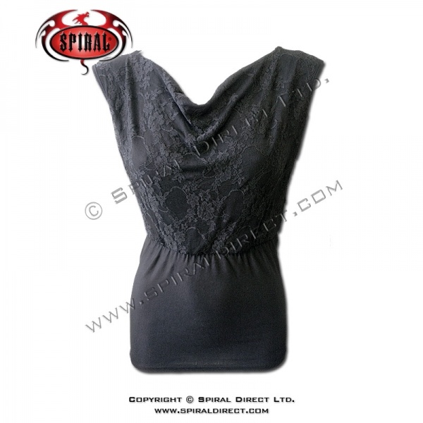 Top dama P001G061 - GOTHIC ELEGANCE Wide Neck Lace Layered (Lichidare stoc!)