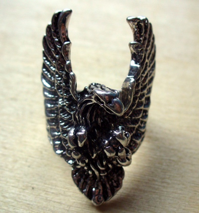 Biker Ring Eagle with Wings