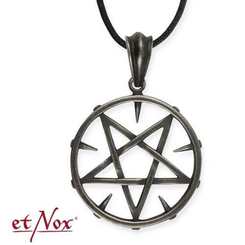 SK067O Pandantiv de inox Spiky Pentacle Dirty matt