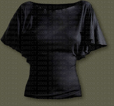Girlie F719P001 - GOTHIC ELEGANCE - Boat Neck Bat Sleeve Top Black