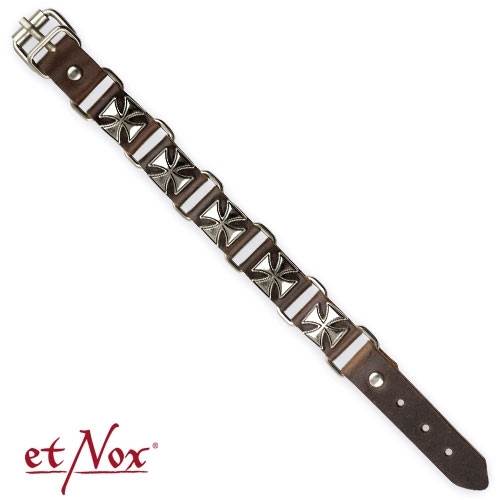 UA3017 Bratara de piele Brown Iron Cross