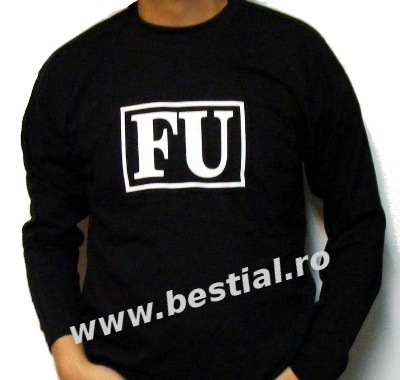 Long Sleeve negru FU (Fuck You)