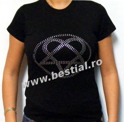 Girlie Negru cu Heartagrama din pietricele (CJL)