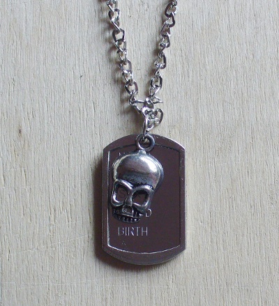 Dog tag argintiu Craniu