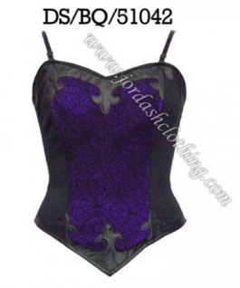 Corset negru cu mov si aplicatii imitatie piele DS/BQ/51042 Lichidare stoc