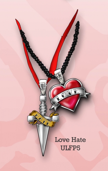 ULFP5 Medalion Love Hate dublu, cu email (lichidare stoc)