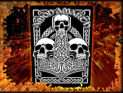 Backpatch Amon Amarth - Three Skulls (lichidare stoc)