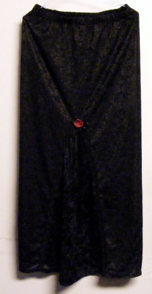 Fusta Vampirella lunga neagra imprimeu cu trandafiri