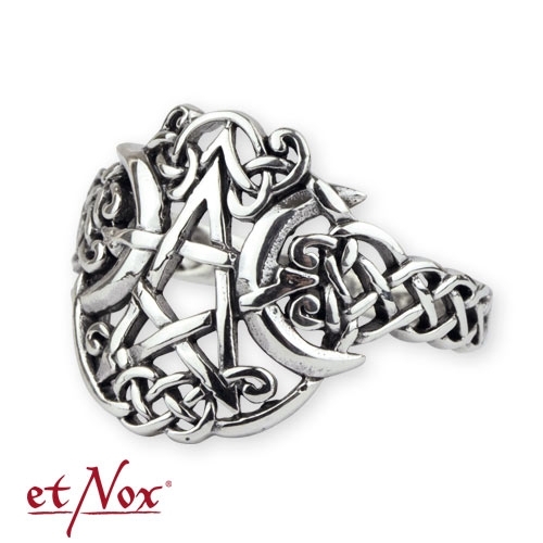 R4001 Inel de argint - Moon Pentacle