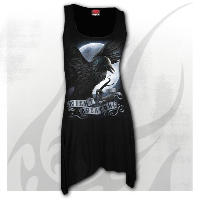 Rochie mini T116F105 NIGHT CREATURE - Goth Bottom Camisole Dress Black