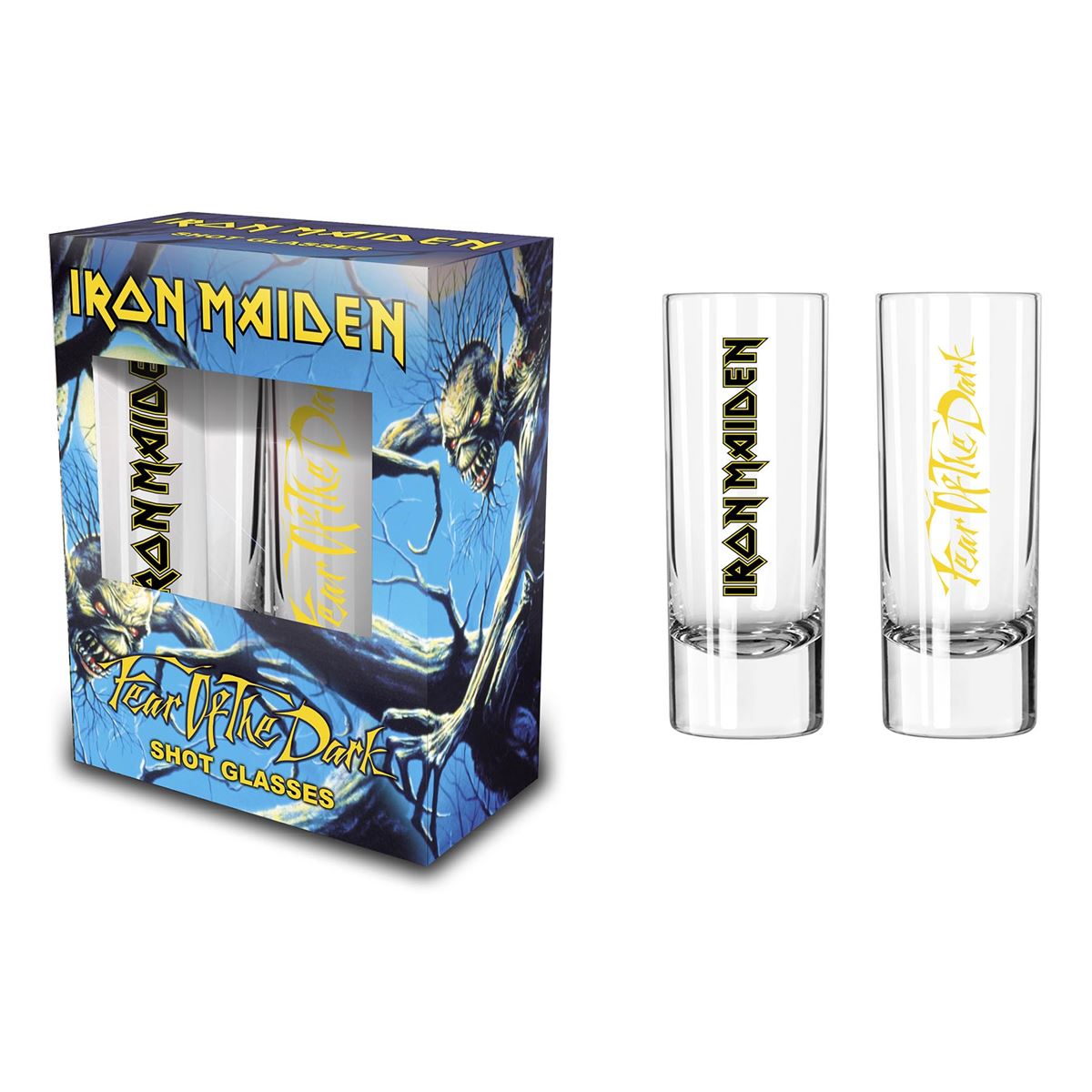 Set 2 pahare mici pt. shot  (0.06 L) IRON MAIDEN - FEAR OF THE DARK  SG030