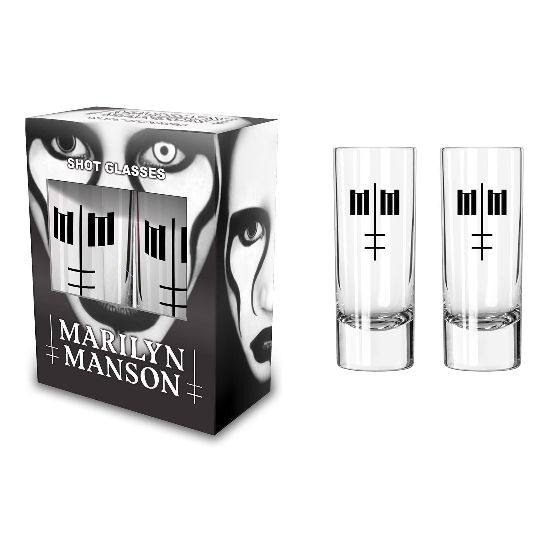 Set 2 pahare mici pt. shot  (0.06 L) MARILYN MANSON - Defiant Face