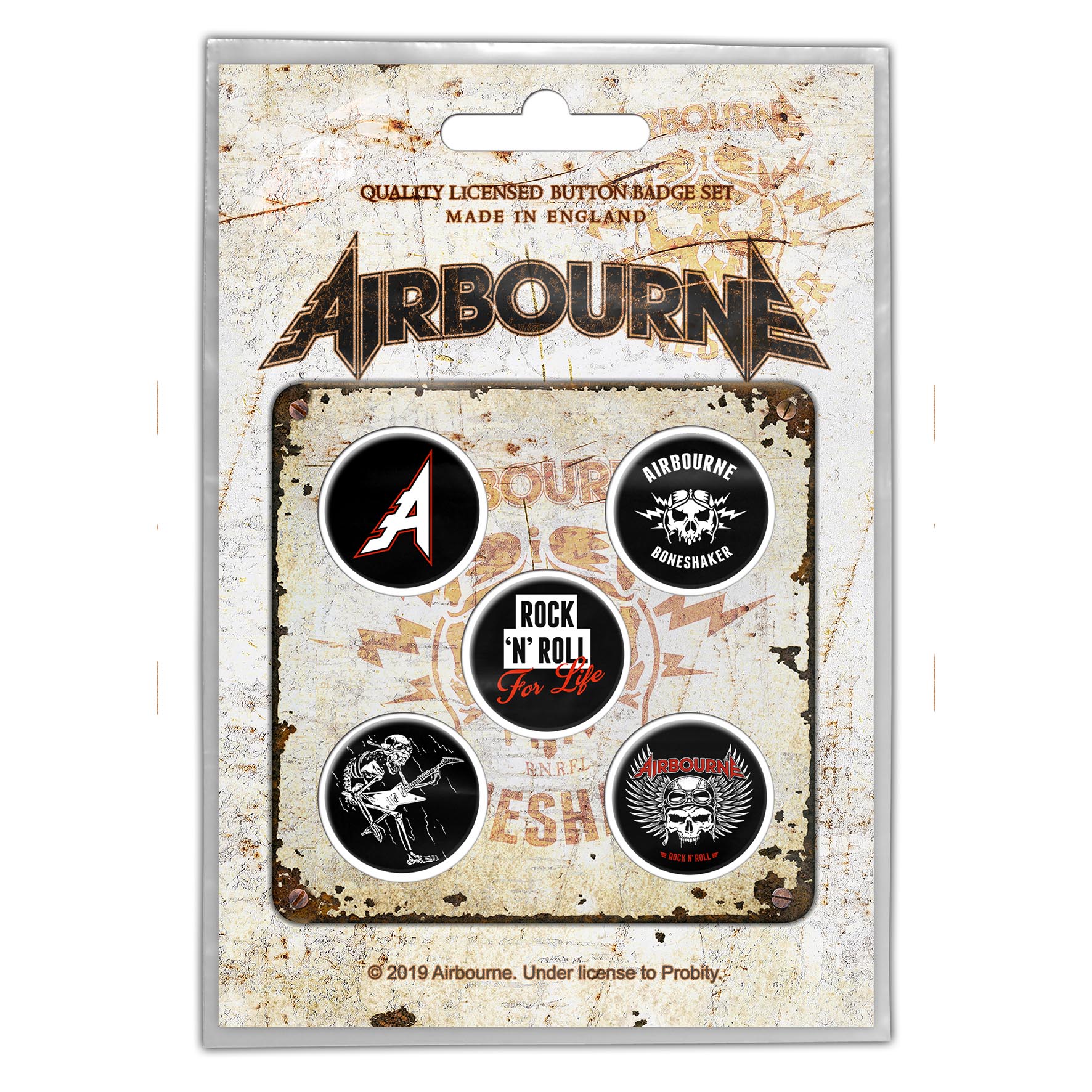 Set 5 insigne Airbourne - Boneshaker