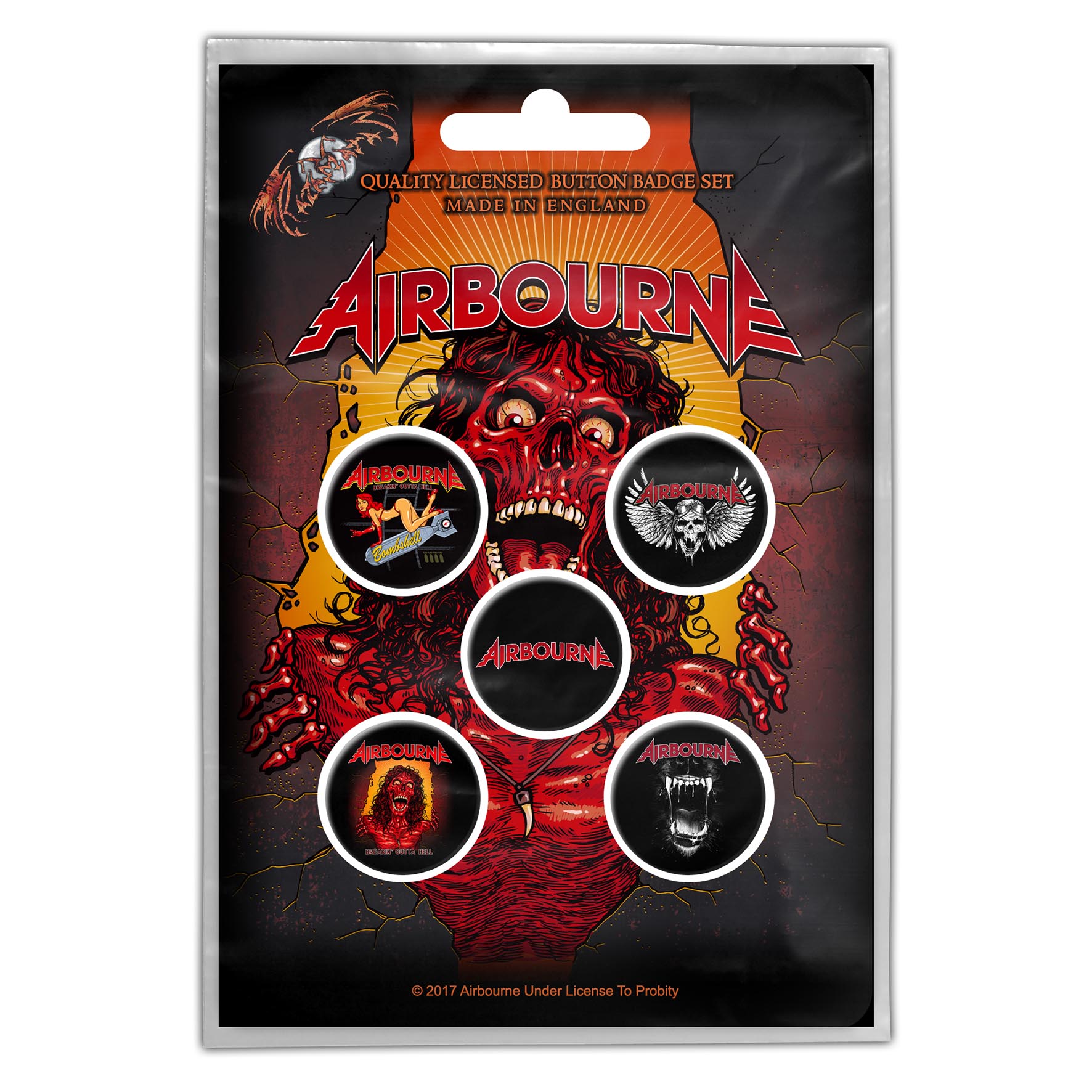 Set 5 insigne AIRBOURNE - Breaking Outta Hell
