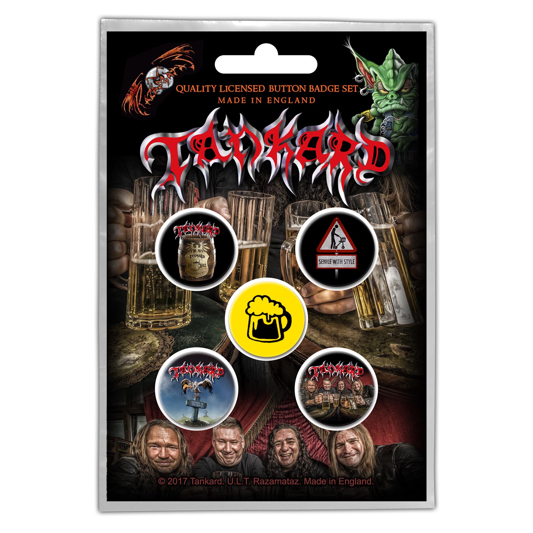 Set 5 insigne TANKARD - One Foot in the Grave