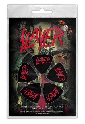 Set 5 pene de chitara mari (Tri-Tip) SLAYER - Logo