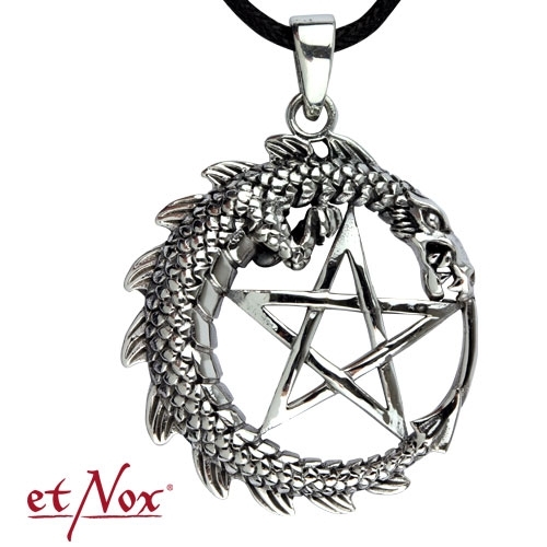 SK1010 Medalion de inox Pentagram Dragon