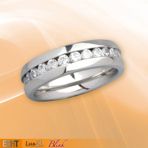 SR1011 Inel de inox cu zirconiu Fine Steel