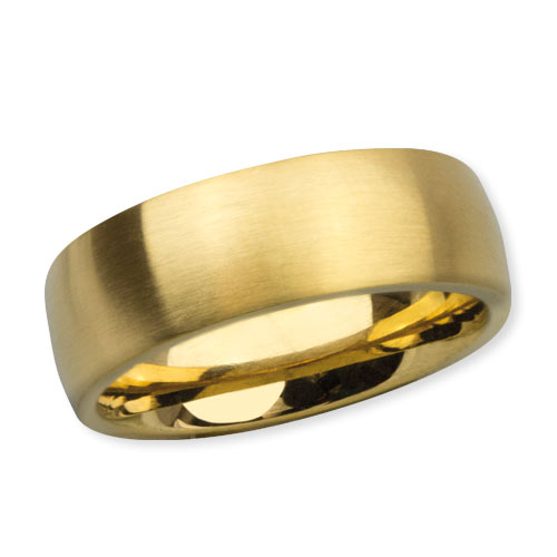 SR120GM Inel de inox Matt with plating 7 mm (golden)