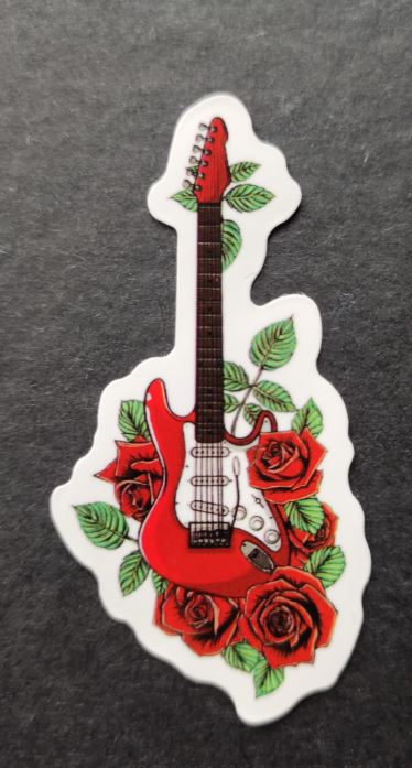 Sticker (abtibild) Chitara si trandafiri (JBG)