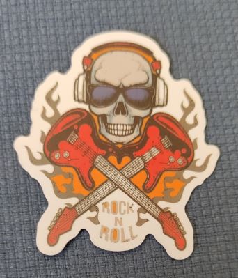 Sticker (abtibild) Craniu si chitari Rock (JBG)