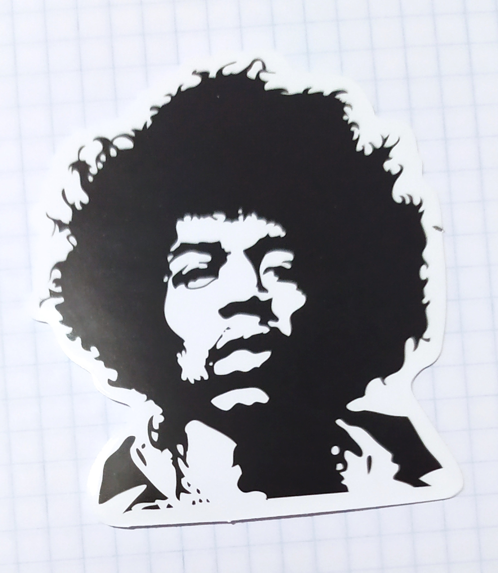 Sticker (abtibild) HENDRIX alb-negru