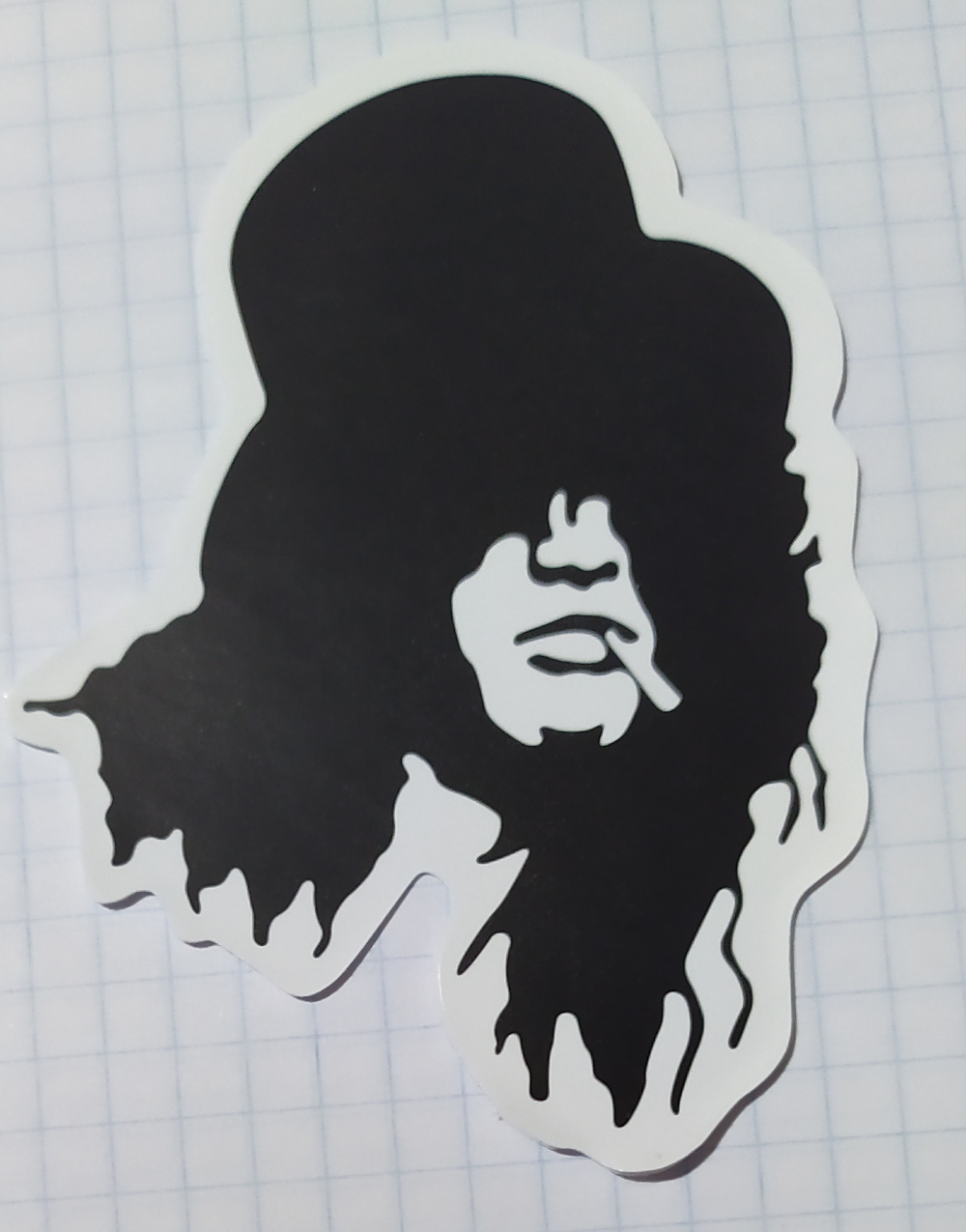 Sticker (abtibild) SLASH alb-negru