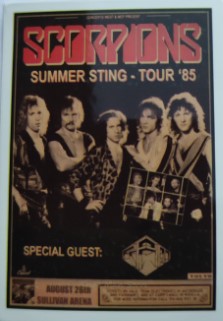 Sticker-afis SCORPIONS Summer Sting Tour 85