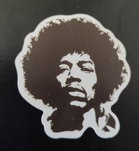 Sticker (abtibild) Jimi Hendrix alb-negru (JBG)