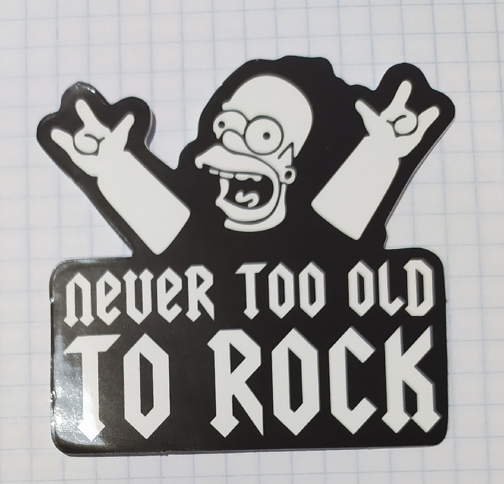 Sticker (abtibild) Never too old to rock (JBG)