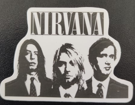 Sticker Nirvana alb-negru (JBG)