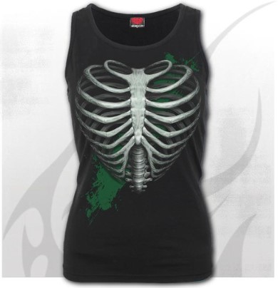 T211G058 Top dama HEART RIBS (glow in the dark)