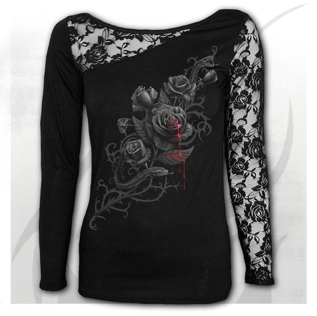 Longsleeve dama D061F439 - FATAL ATTRACTION Lace One Shoulder