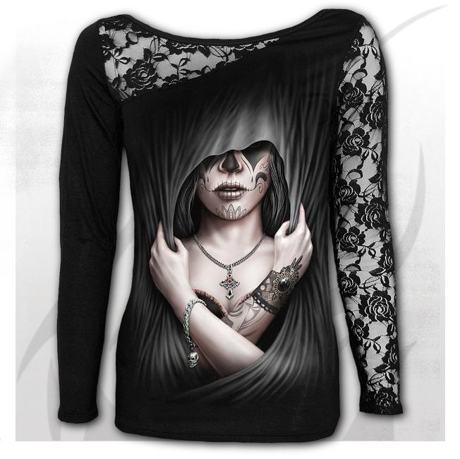 Longsleeve dama M030F439 - DEAD LOVE Lace One Shoulder