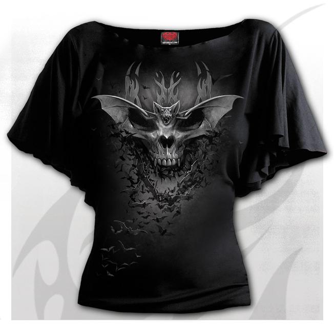 Top dama cu maneci clos E031F719 - BAT SKULL