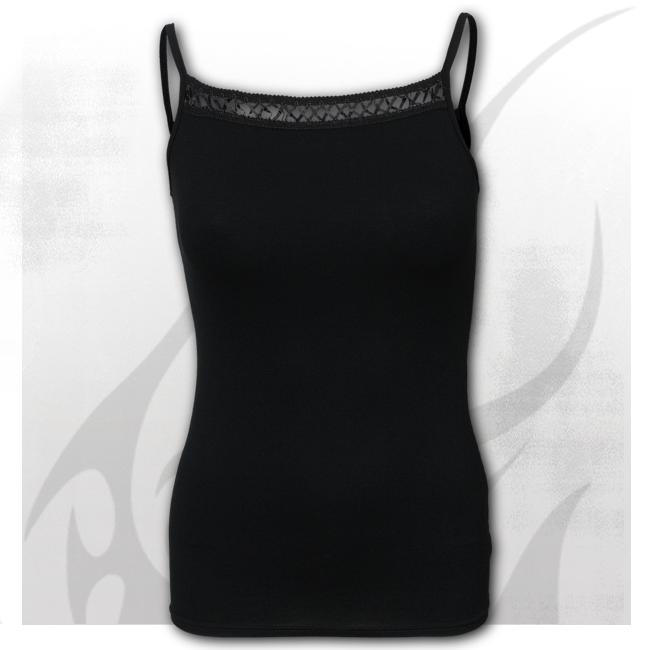 Top dama P001G092 - GOTHIC ELEGANCE Cross Trim Camisole
